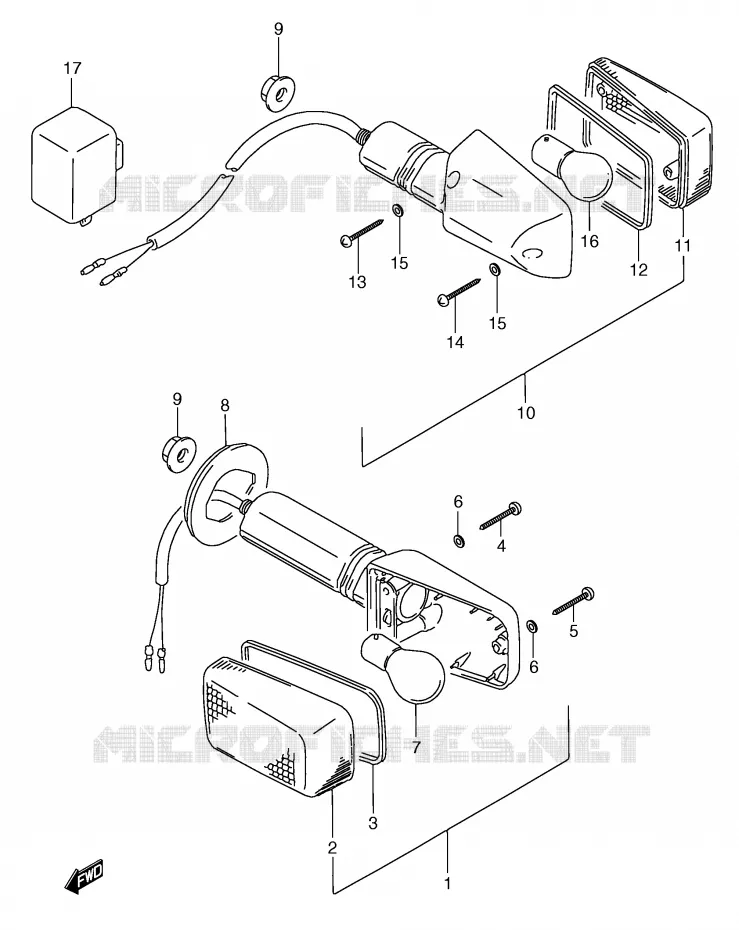 CLIGNOTANTS (MODELE S) Suzuki MOTO 750 GSX-F 1991  GSX750FM(E2)