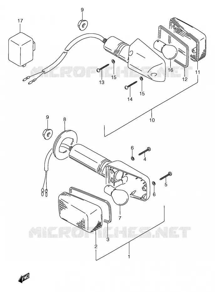 CLIGNOTANTS (MODELE T) Suzuki MOTO 750 GSX-F 1991  GSX750FM(E2)