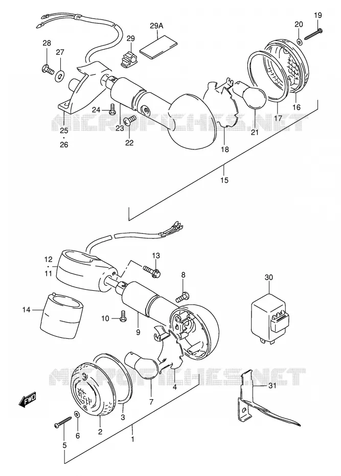 CLIGNOTANTS Suzuki MOTO 650 SAVAGE 2003  LS650PK3(E2)