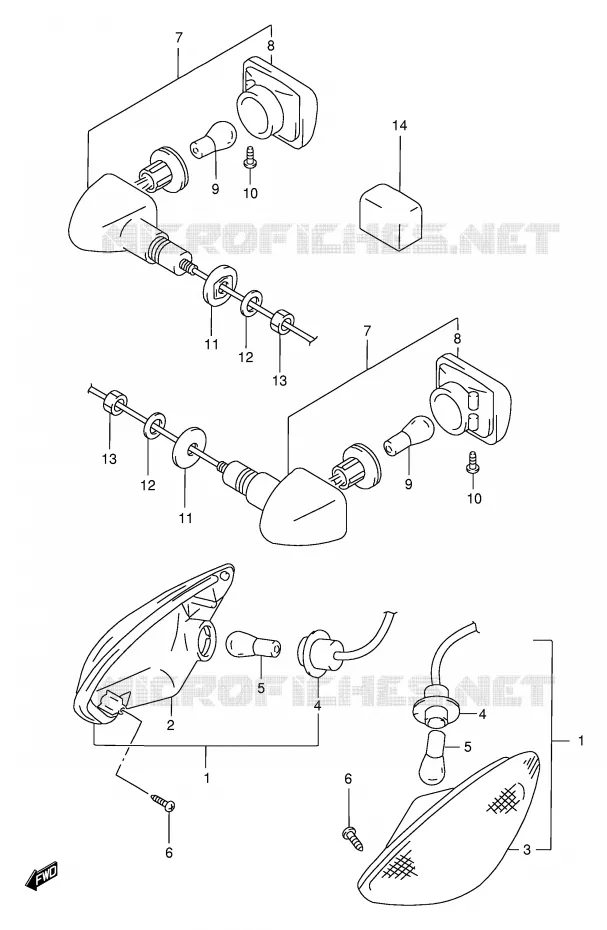 CLIGNOTANTS Suzuki MOTO 750 GSX-F 2000  GSX750FY(E2)