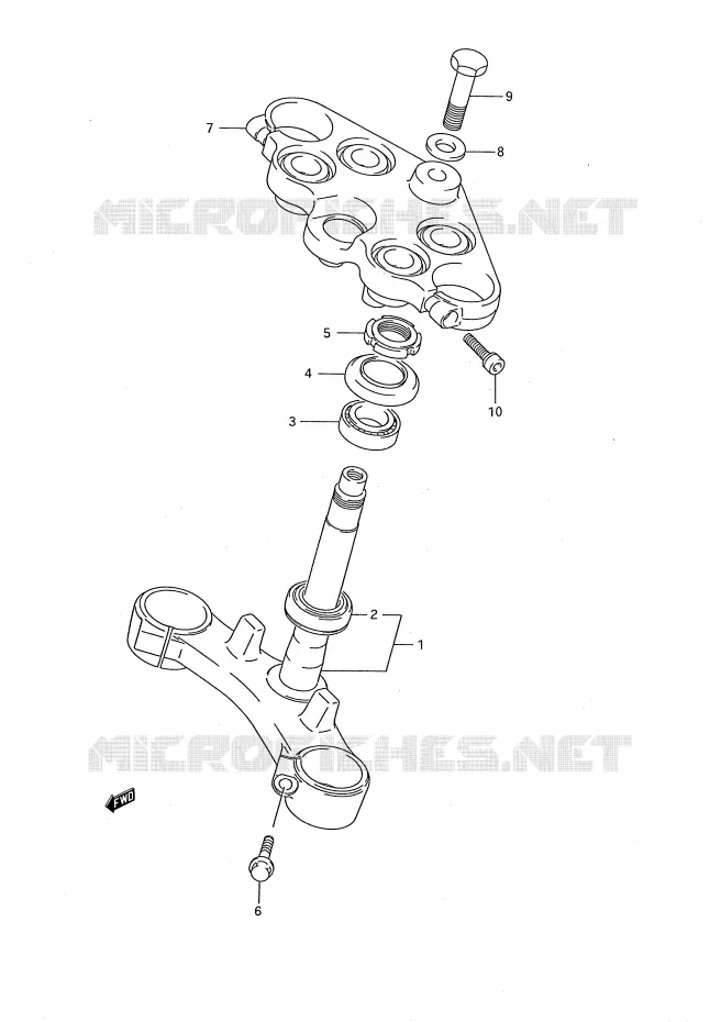 COLONNE DE DIRECTION Suzuki MOTO 750 GSX-F 1989  GSX750FK(E28)