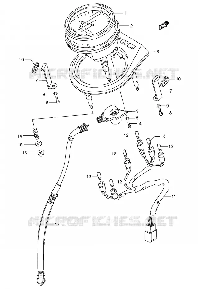 COMPTEUR (E3,E33) Suzuki MOTO 650 SAVAGE 2000  LS650PY(E3/E28)