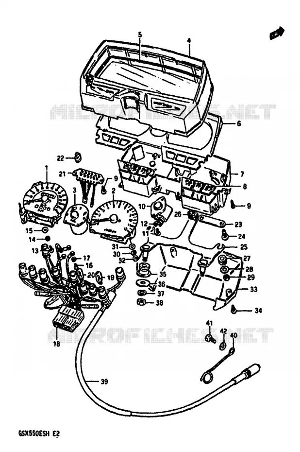 COMPTEUR (GSX550ESF/EFF/ESG/EFG/ESH/EFH) Suzuki MOTO 550 GSX-E 1985  GSX550EFF(F/G/H)