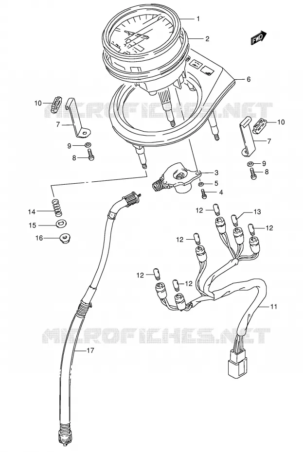 COMPTEUR (MODEL K5/K6/K7/K8 E28) Suzuki MOTO 650 BOULEVARD 2009  LS650K9(E3/E28)