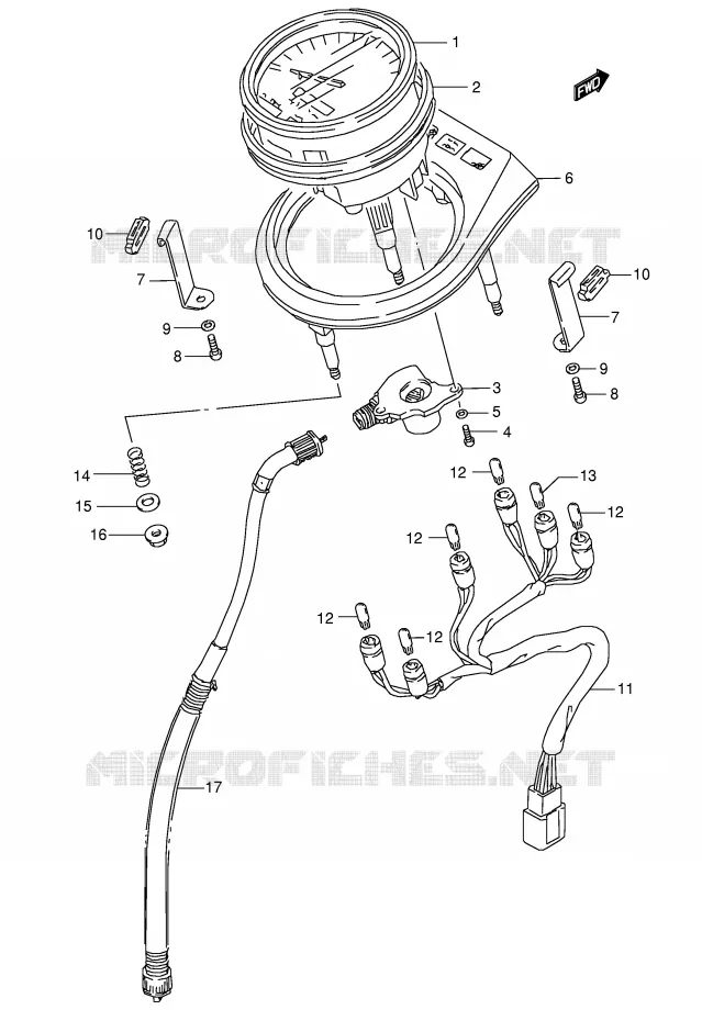 COMPTEUR (MODEL K5/K6/K7/K8 E3,E33) Suzuki MOTO 650 BOULEVARD 2006  LS650K6(E3/E28)