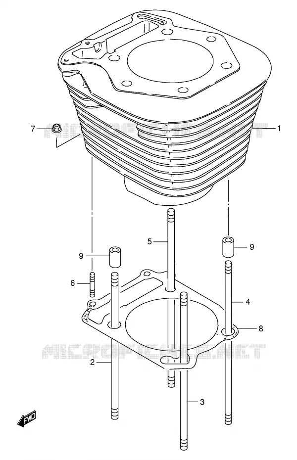 CYLINDRE Suzuki MOTO 650 SAVAGE 1997  LS650PV(E2)