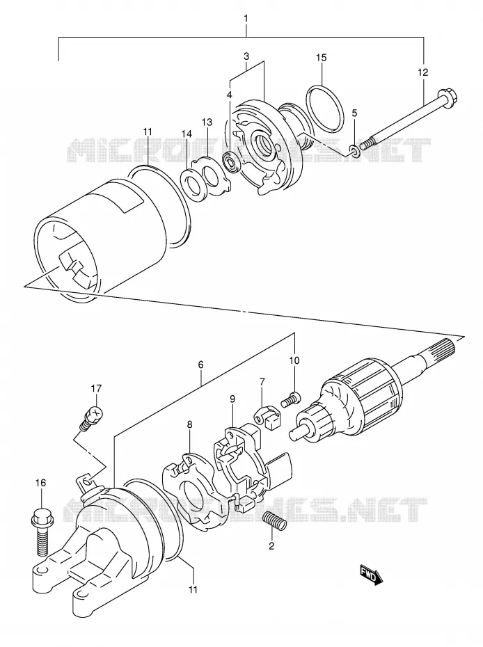 DEMARREUR (MODELE K1/K2/K3) Suzuki MOTO 600 GSX-F 2002  GSX600FUK2(E2)