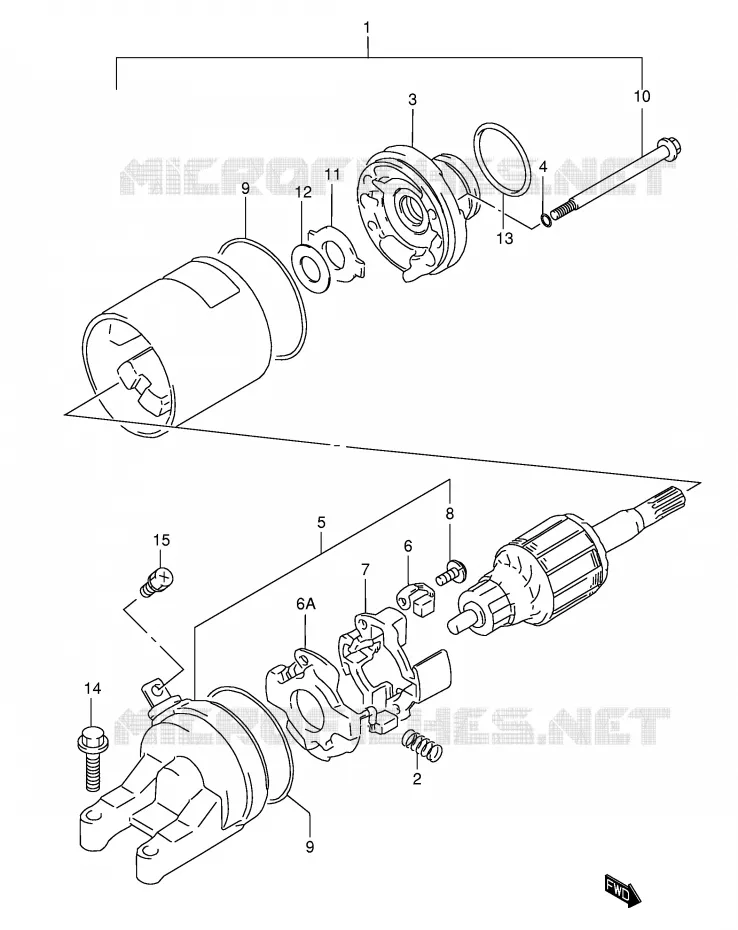 DEMARREUR (MODELE W/X/Y) Suzuki MOTO 600 GSX-F 1999  GSX600FX(E2)