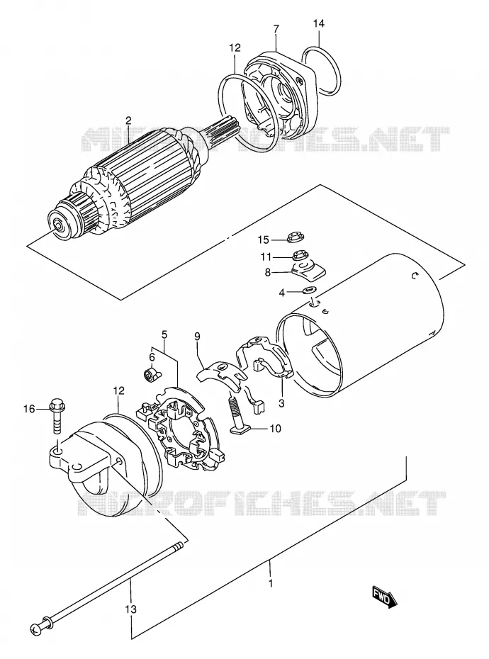 DEMARREUR (VOIR NOTE) Suzuki MOTO 650 BOULEVARD 1999  LS650PX(E3/E28)
