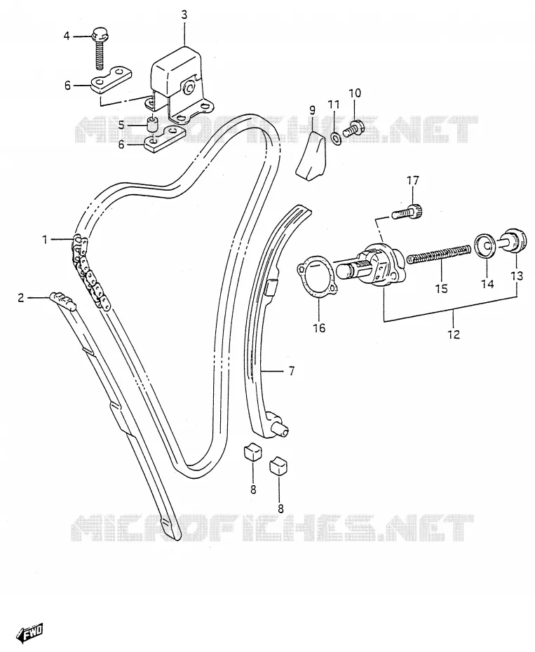 DISTRIBUTION (MODELE J/K/L/M/N/P/R/S) Suzuki MOTO 600 GSX-F 1992  GSX600FUN(E28)