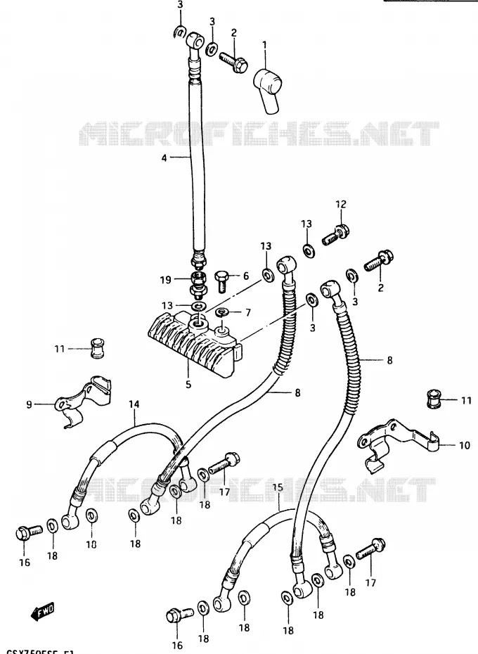 DURITE DE FREIN AVANT (GSX750EE) Suzuki MOTO 750 GSX-E 1983  GSX750ESD(D/E)
