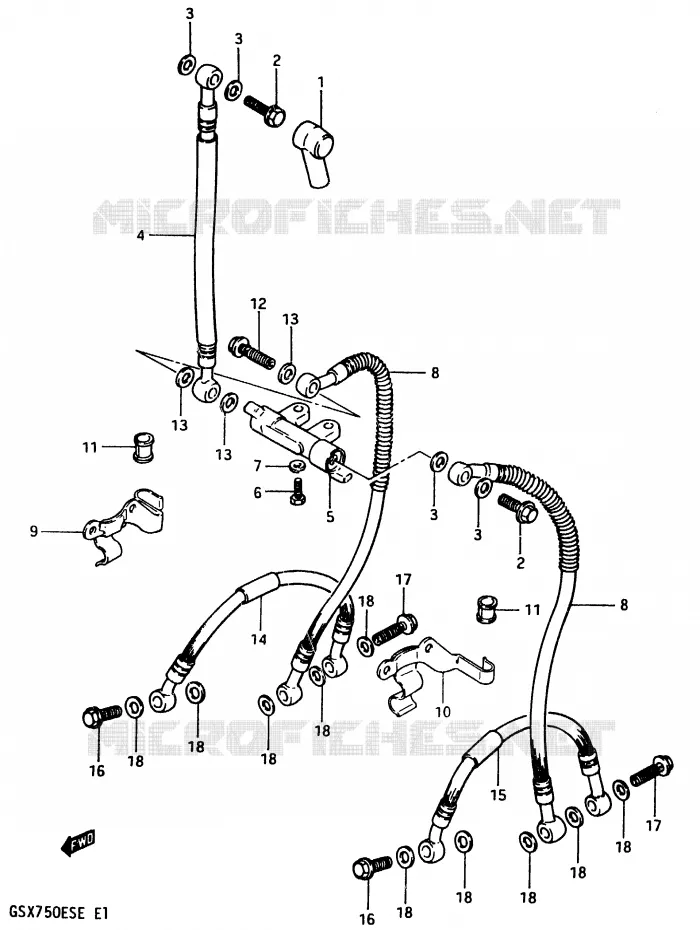 DURITE DE FREIN AVANT (GSX750ESD/ESE/EFE) Suzuki MOTO 750 GSX-E 1983  GSX750ESD(D/E)