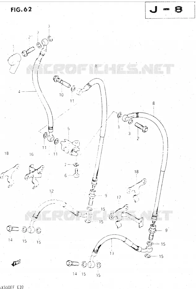 DURITE DE FREIN AVANT (MODELE E) Suzuki MOTO 500 GSX-E 1985  GSX500ESF(E39)