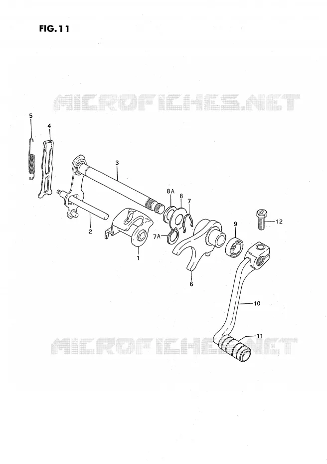 ENSEMBLE DE SELECTION DE VITESSES Suzuki MOTO 50 JR 1993  JR50P(P3)