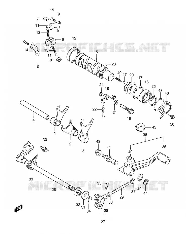 ENSEMBLE DE SELECTION DE VITESSES Suzuki MOTO 600 GSX-F 1998  GSX600FW(E2)