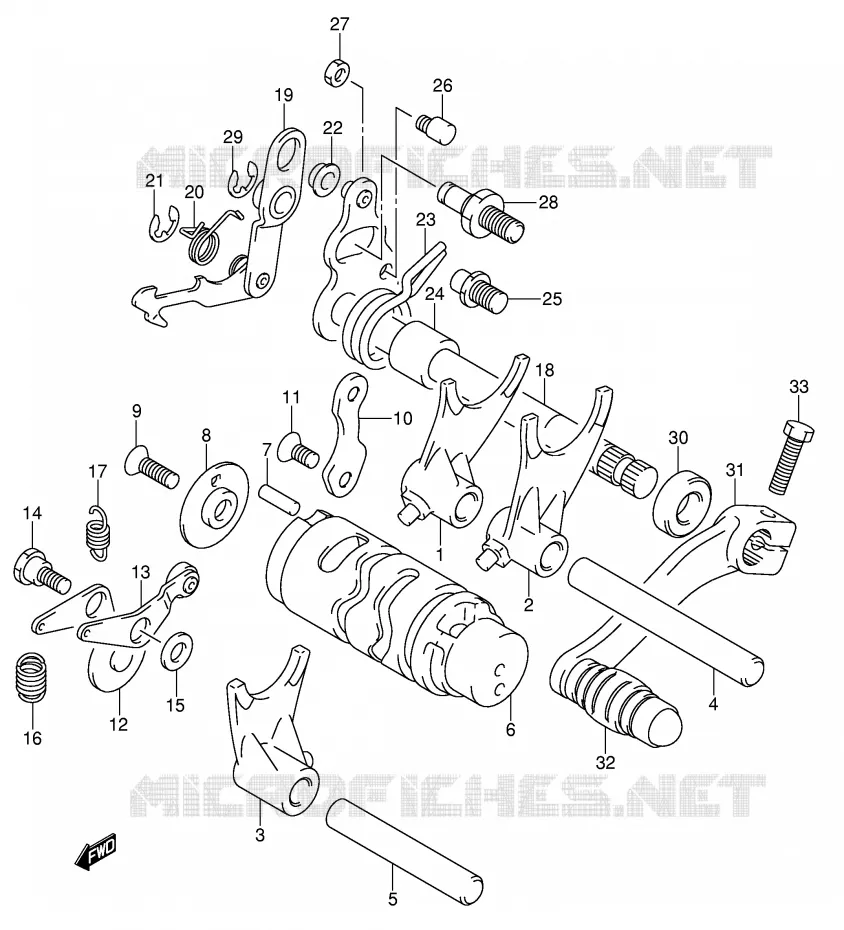 ENSEMBLE DE SELECTION DE VITESSES Suzuki MOTO 80 JR 2002  JR80K2(P3/P28)