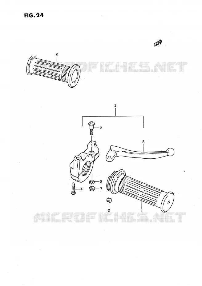 ENSEMBLE LEVIERS - POIGNEES Suzuki MOTO 50 JR 1992  JR50N(P28)
