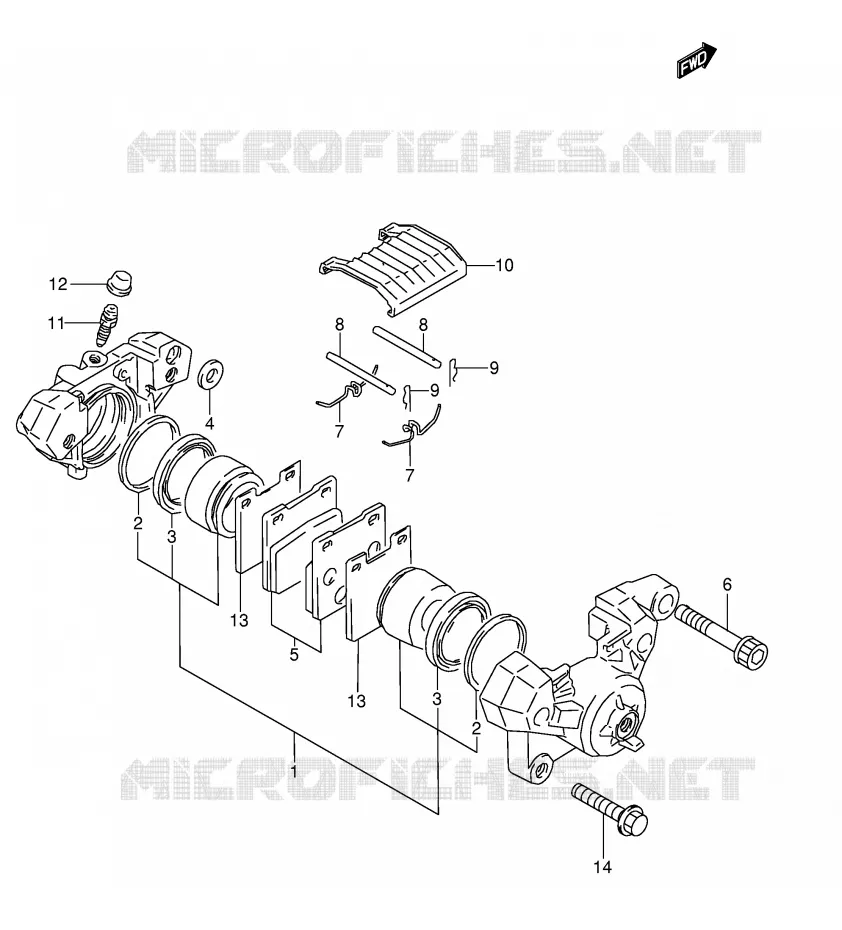 ETRIER DE FREIN ARRIERE (MODELE P/R/S/T) Suzuki MOTO 600 GSX-F 1990  GSX600FL(E2)