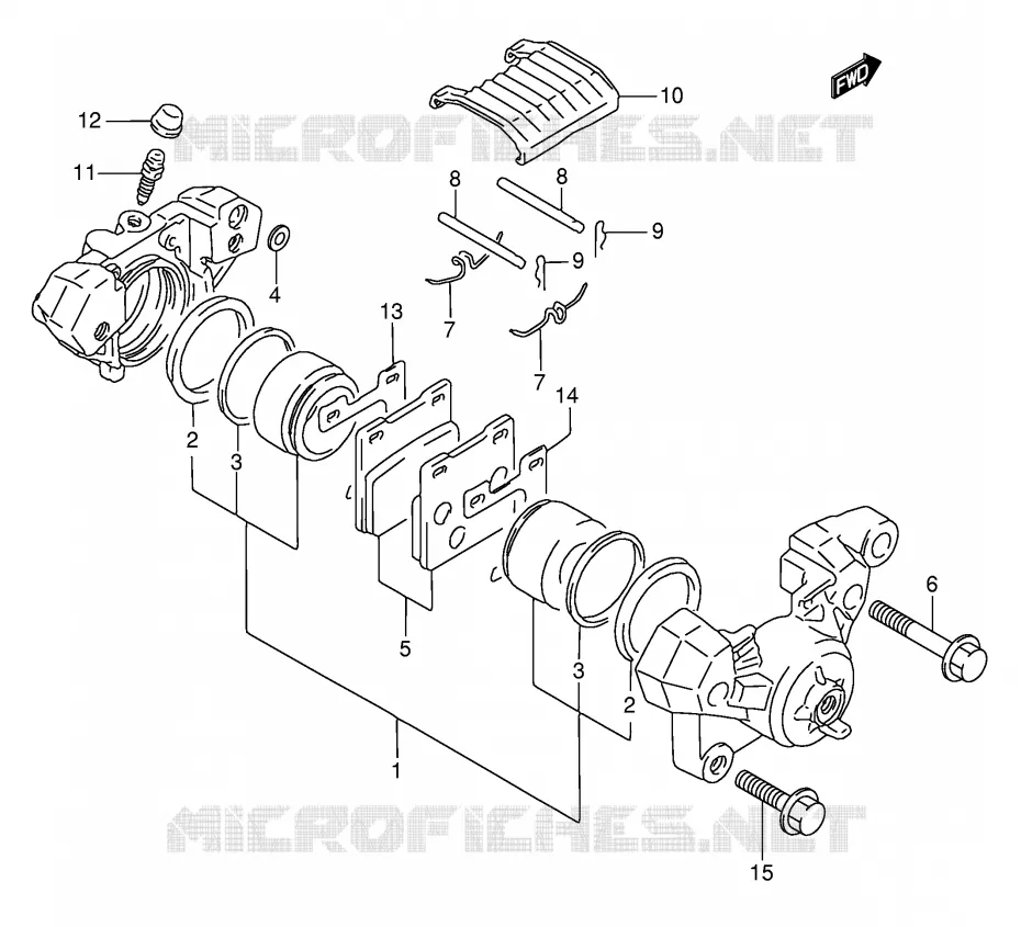 ETRIER DE FREIN ARRIERE (MODELE P/R/S/T) Suzuki MOTO 750 GSX-F 1992  GSX750FN(E2)