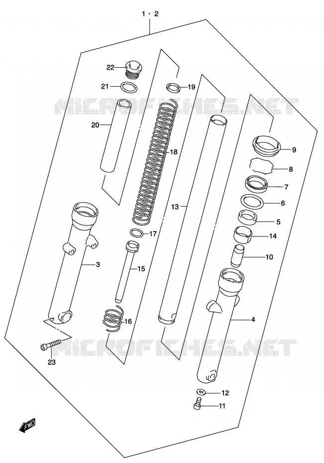 FOURCHE Suzuki MOTO 250 MARAUDER 2005  GZ250K5(P3)