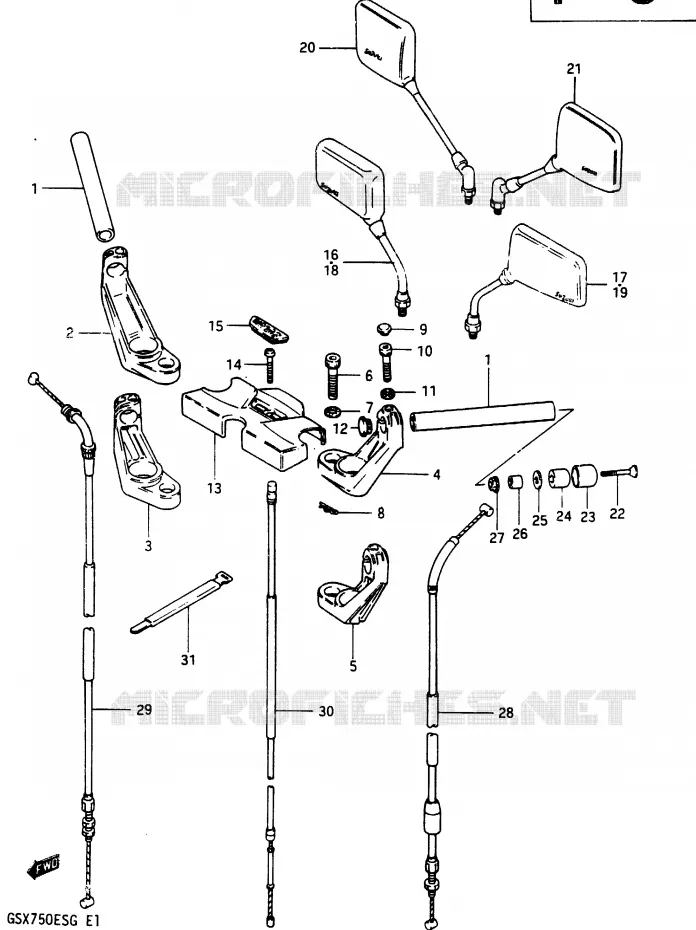 GUIDON (GSX750EF) Suzuki MOTO 750 GSX-E 1985  GSX750EFF(F)