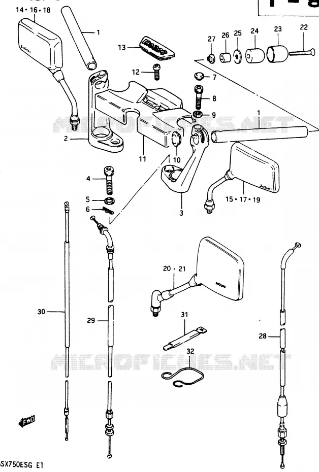GUIDON (GSX750ESF/EFF/ESG) Suzuki MOTO 750 GSX-E 1985  GSX750EF(F)