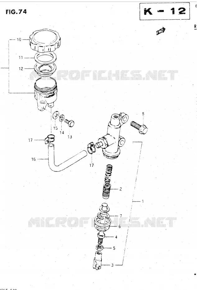 MAITRE CYLINDRE ARRIERE Suzuki MOTO 500 GSX-E 1984  GSX500ESE(E39)