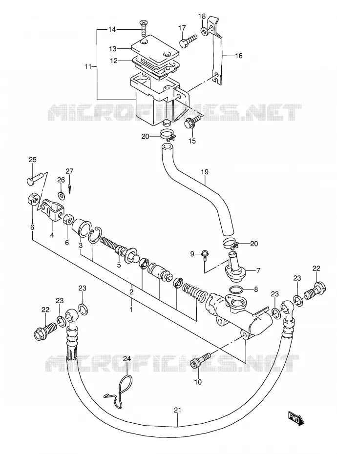 MAITRE CYLINDRE ARRIERE Suzuki MOTO 600 GSX-F 1996  GSX600FU2T(E2)