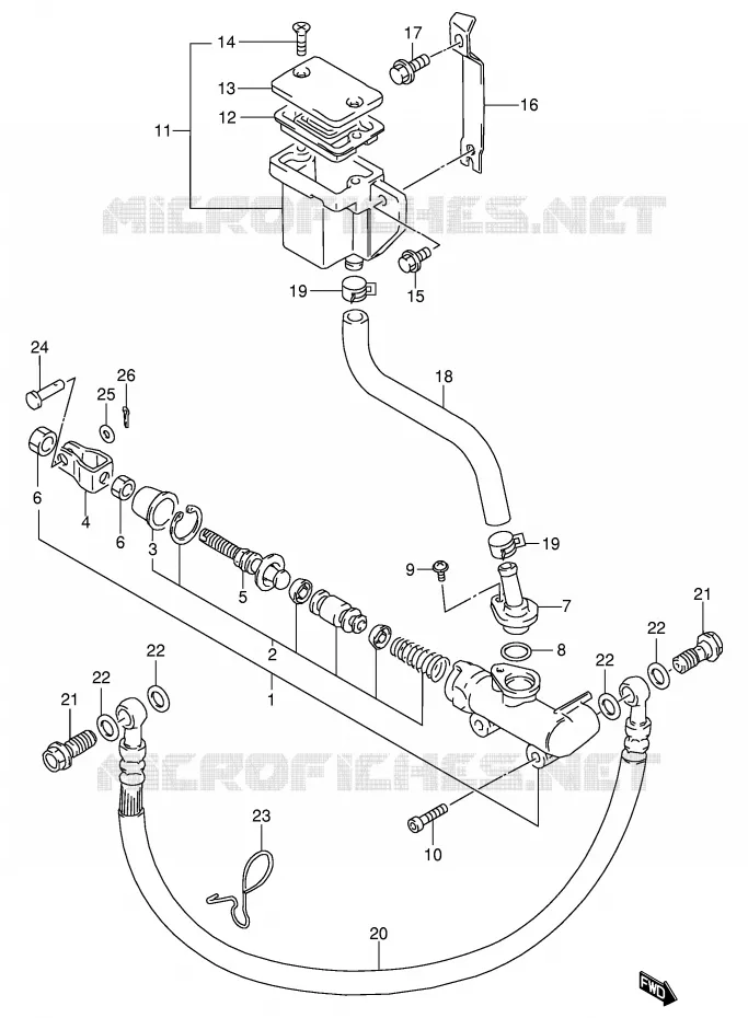 MAITRE CYLINDRE ARRIERE Suzuki MOTO 600 GSX-F 1997  GSX600FU2V(E2)