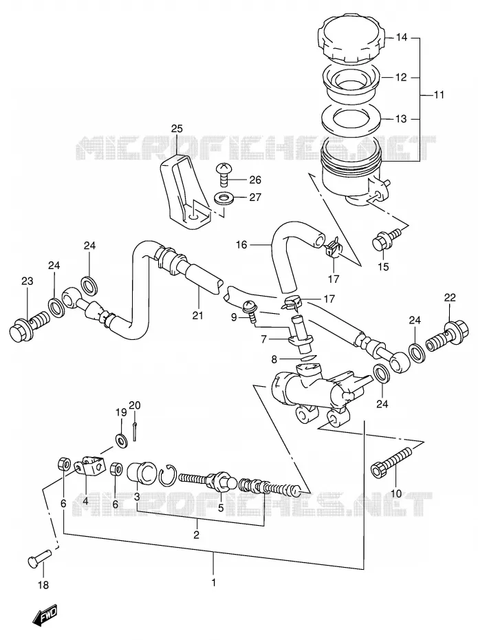 MAITRE CYLINDRE ARRIERE Suzuki MOTO 600 GSX-F 2000  GSX600FY(E2)