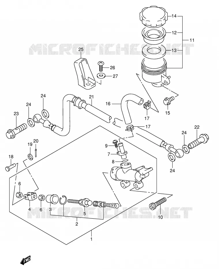 MAITRE CYLINDRE ARRIERE Suzuki MOTO 600 GSX-F 2005  GSX600FK5(E2)