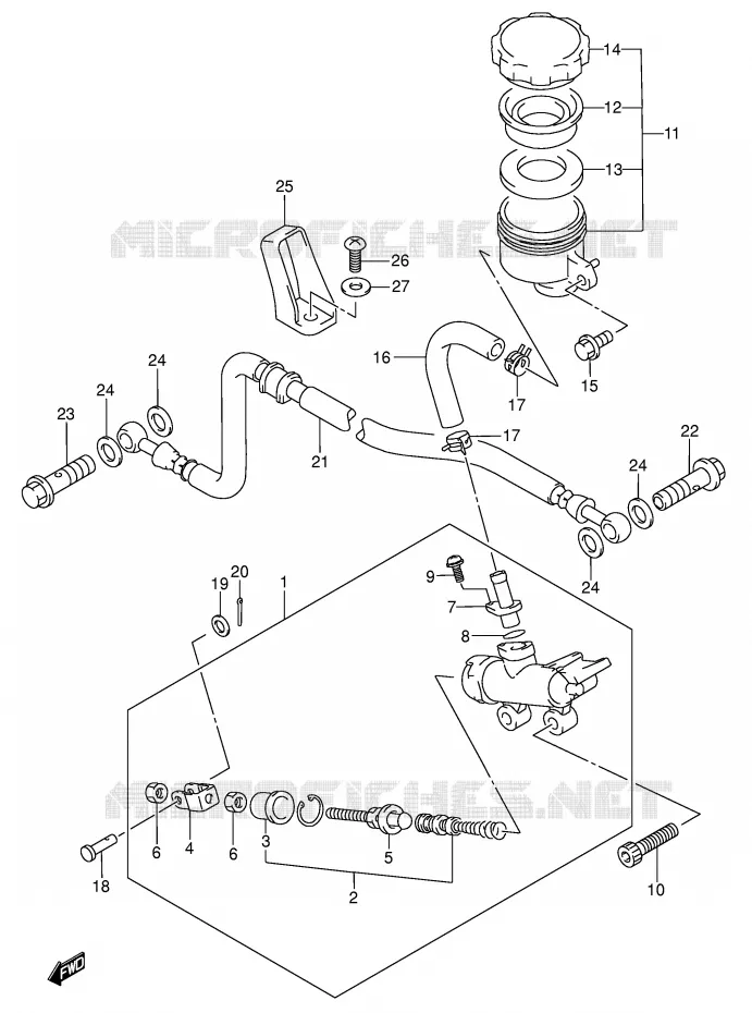 MAITRE CYLINDRE ARRIERE Suzuki MOTO 750 GSX-F 2006  GSX750FK6(E2)