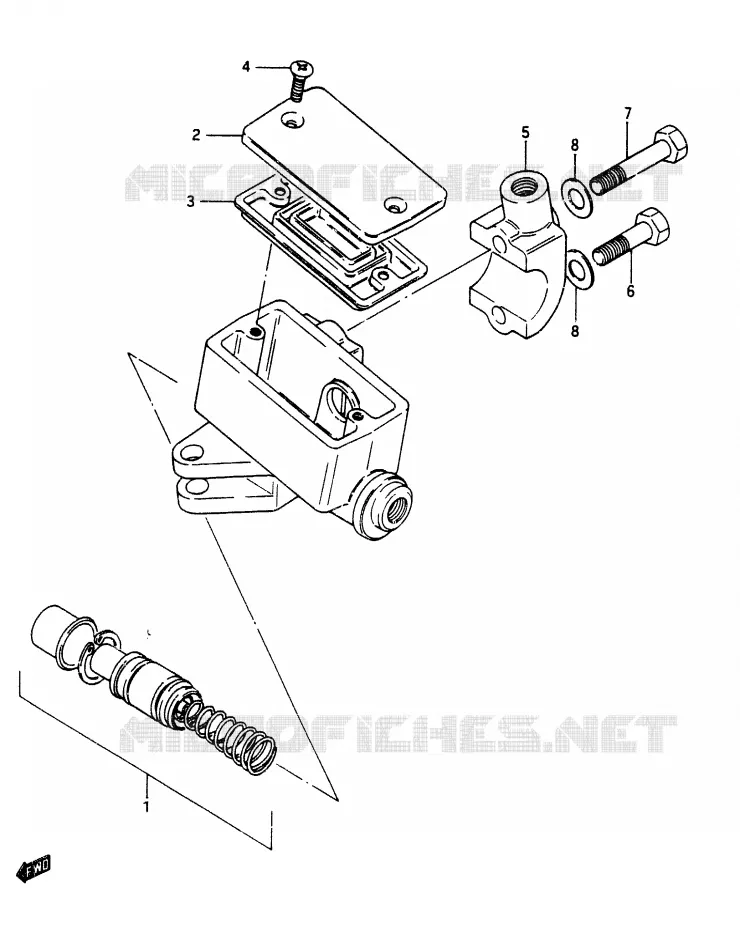 MAITRE CYLINDRE AVANT (GSX750ESF/EFF/ESG) Suzuki MOTO 750 GSX-E 1986  GSX750ESG(F)