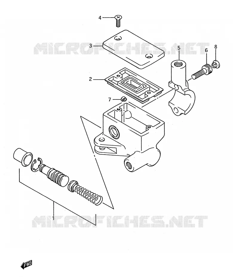 MAITRE CYLINDRE AVANT (LS650FG/FJ/FK/FL) Suzuki MOTO 650 BOULEVARD 1989  LS650FK(E28)