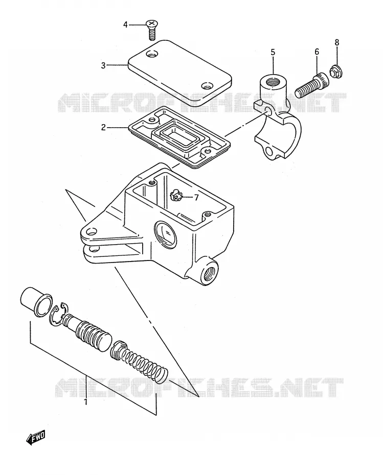 MAITRE CYLINDRE AVANT (LS650PG/PJ/PK/PL,MODEL M/N/P) Suzuki MOTO 650 BOULEVARD 1986  LS650PG(E28)