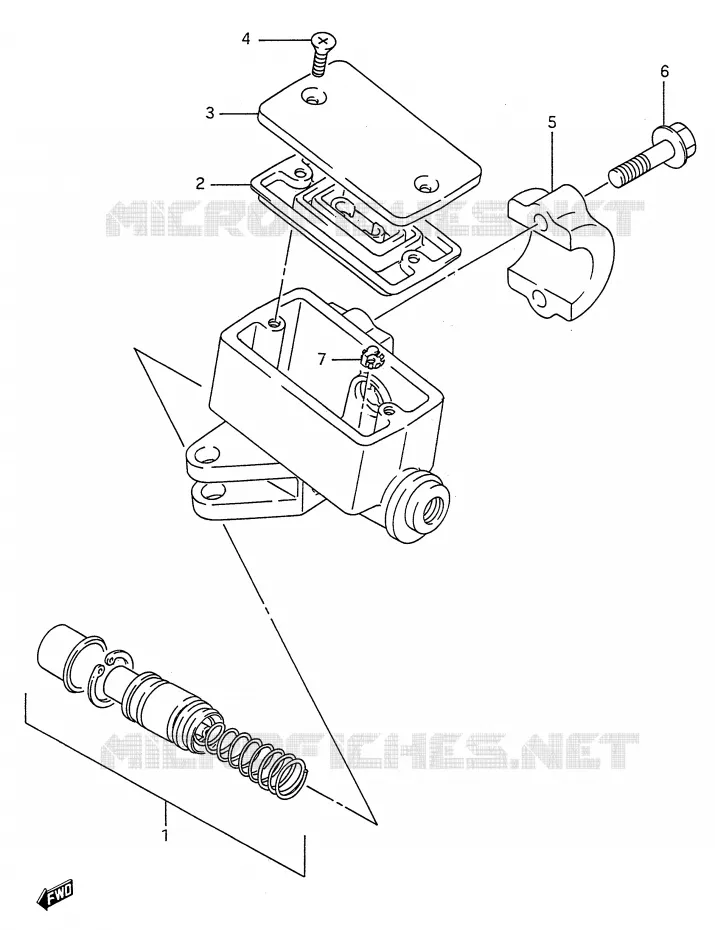 MAITRE CYLINDRE AVANT (MODELE J) Suzuki MOTO 600 GSX-F 1992  GSX600FU2N(E28)