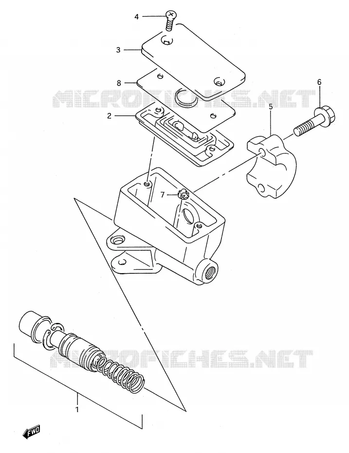MAITRE CYLINDRE AVANT (MODELE P/R/S/T) Suzuki MOTO 600 GSX-F 1991  GSX600FUM(E28)