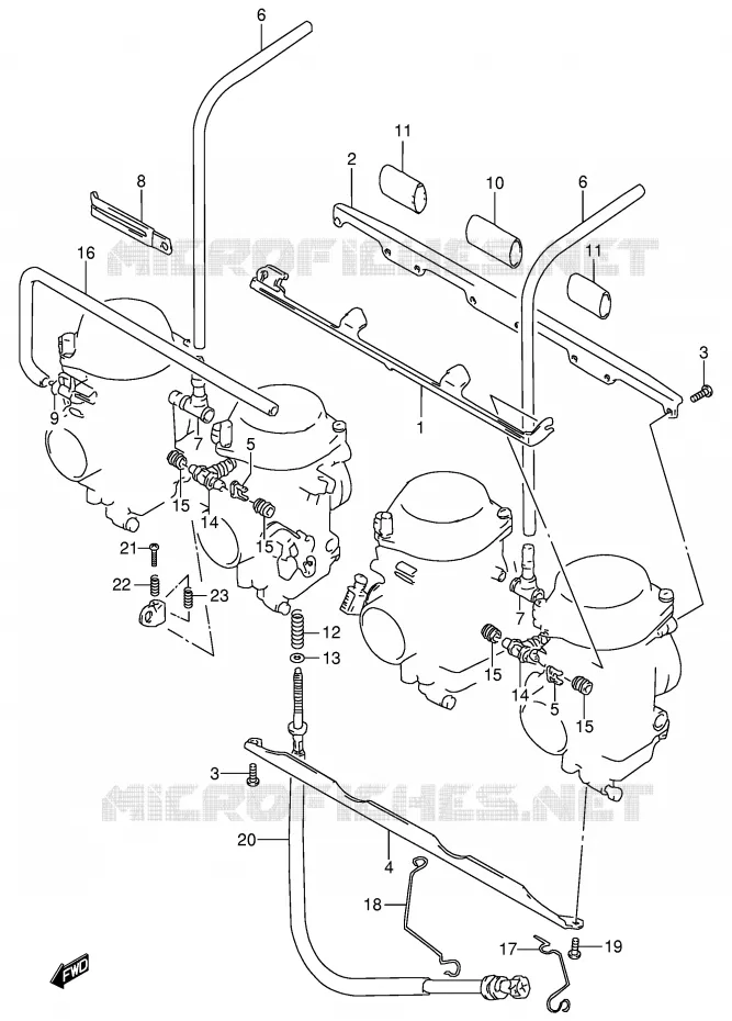 PIECES EXTERNES CARBURATEUR Suzuki MOTO 600 GSX-F 1997  GSX600FU2V(E2)