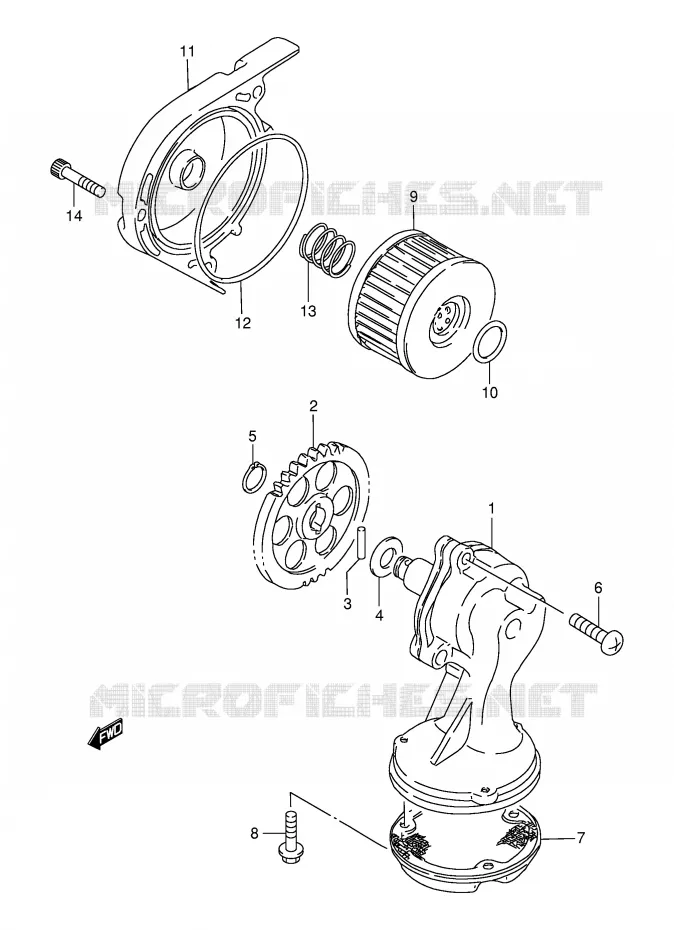 POMPE A HUILE Suzuki MOTO 650 BOULEVARD 1999  LS650PX(E3/E28)