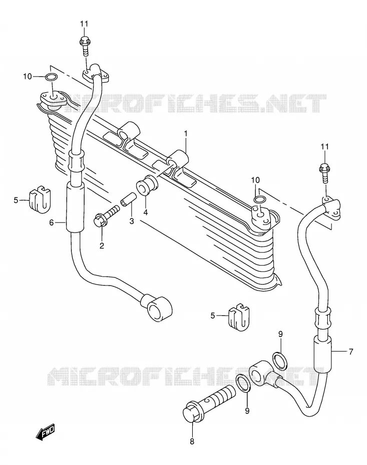 RADIATEUR D'HUILE Suzuki MOTO 750 GSX-F 1999  GSX750FX(E2)