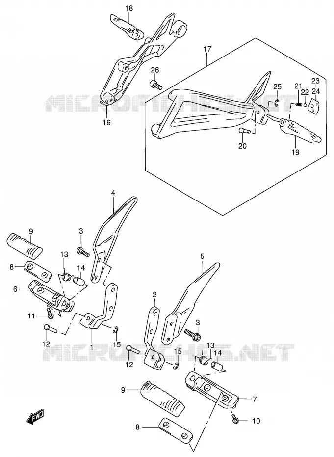 REPOSE PIED Suzuki MOTO 750 GSX 2000  GSX750Y(E4)