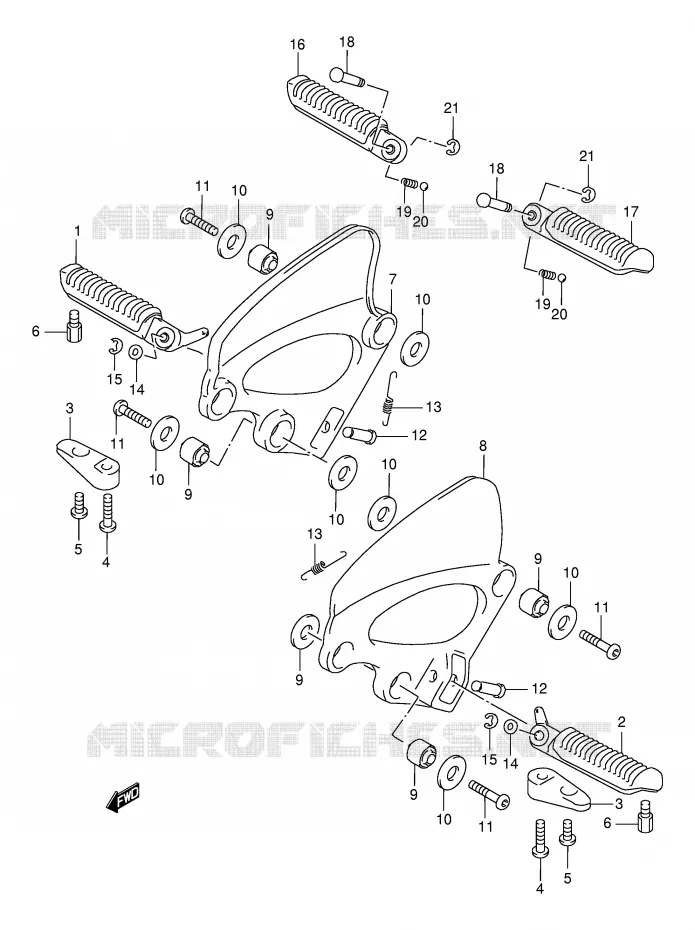 REPOSE PIED (VOIR NOTE) Suzuki MOTO 750 GSX-F 2002  GSX750FK2(E2)