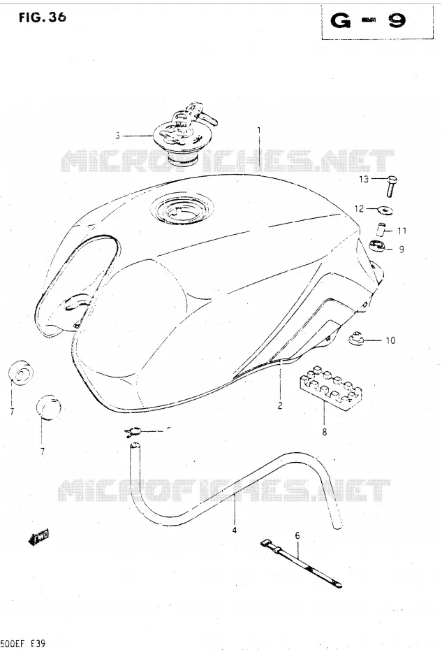 RESERVOIR D'ESSENCE (GSX500ESF) Suzuki MOTO 500 GSX-E 1984  GSX500EE(E39)