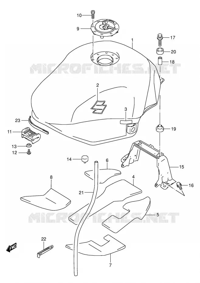 RESERVOIR D'ESSENCE (MODELE K4) Suzuki MOTO 600 GSX-F 2005  GSX600FK5(E2)