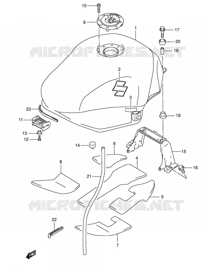 RESERVOIR D'ESSENCE (MODELE K5/K6) Suzuki MOTO 750 GSX-F 2005  GSX750FK5(E2)
