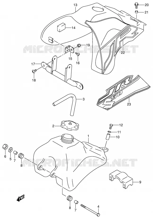 RESERVOIR D'ESSENCE (MODELE Y/K1) Suzuki MOTO 50 JR 2003  JR50K3(P3/P28)