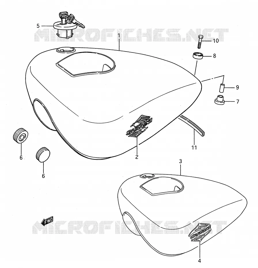 RESERVOIR D'ESSENCE Suzuki MOTO 650 BOULEVARD 1990  LS650PL(E28)