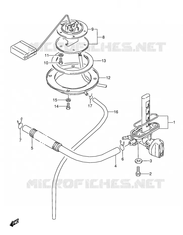 ROBINET D'ESSENCE (MODELE J/K,GSX600FUL/FU2L/FUM/FU2M E22) Suzuki MOTO 600 GSX-F 1995  GSX600FS(E2)