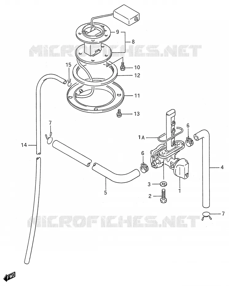 ROBINET D'ESSENCE (MODELE L/M/N/P/R/S/T) Suzuki MOTO 600 GSX-F 1992  GSX600FN(E28)