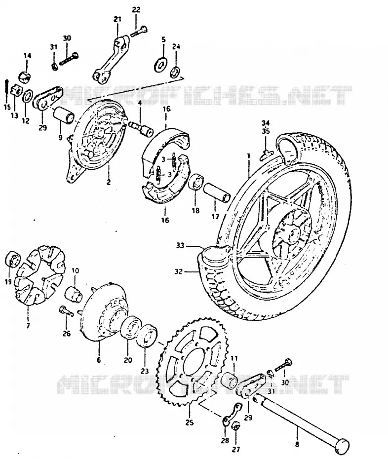 ROUE ARRIERE Suzuki MOTO 400 GSX 1996  GSX400ST(T/X)